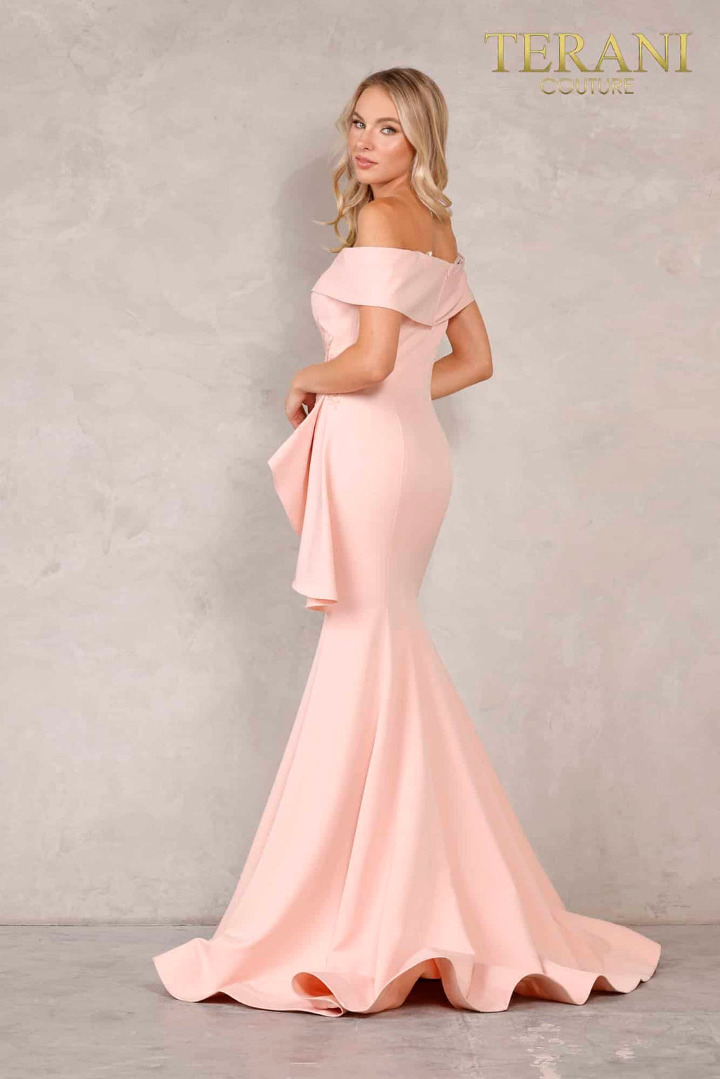 Terani Couture 1911M9339 Long Off Shoulder Prom Dress