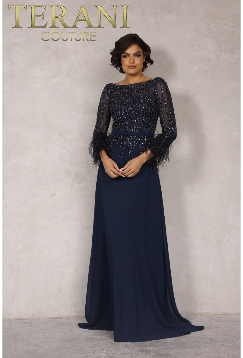 Terani Couture 1921M0473 Navy Sale
