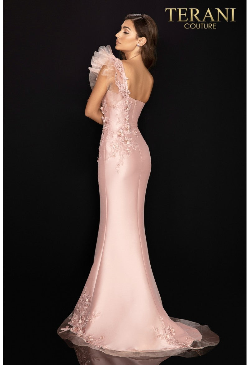 Terani Couture 2011E2094 Long One Shoulder Evening Gown