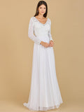 Lara Dresses 51067 Long Sleeve Flowy Bridal Dress
