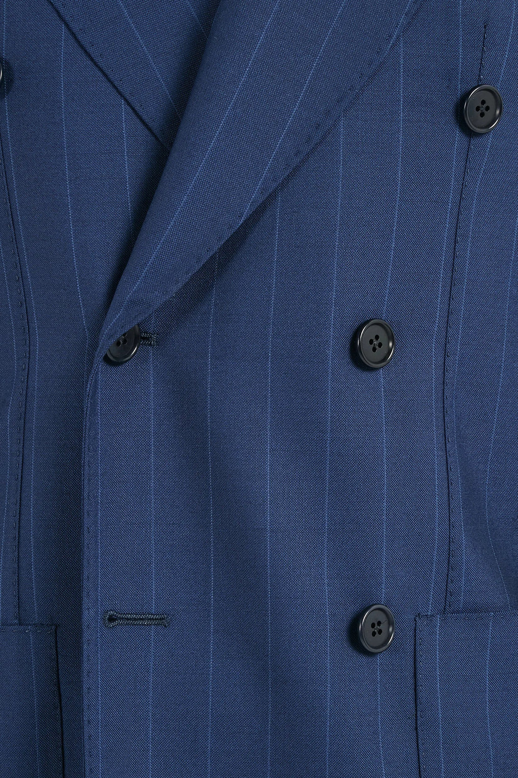 Blue double breasted striped suit - Made in Italy