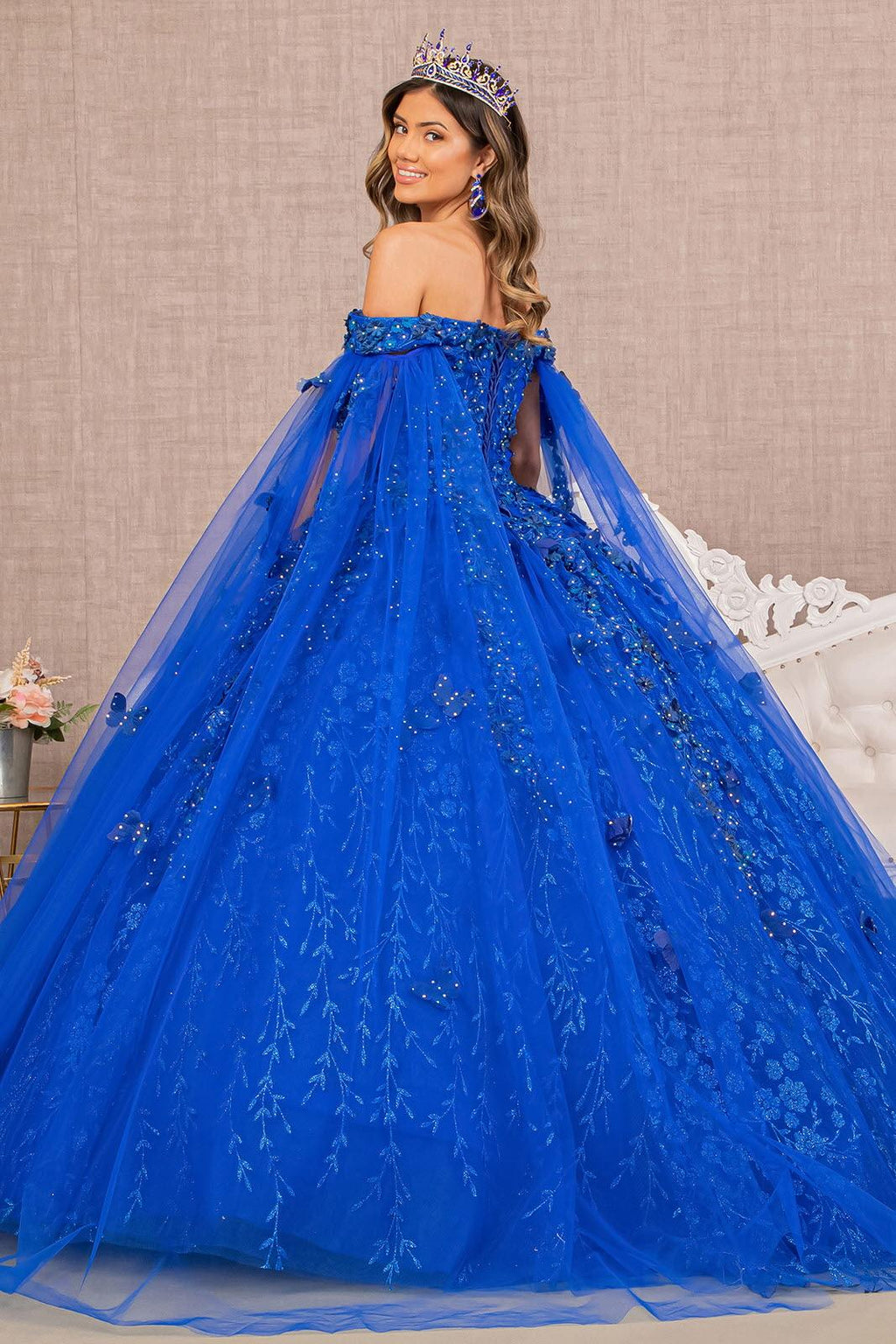 Long Ball Gown Glitter Quinceanera Dress