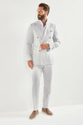 Ice double breasted Super 160's blend suit - Made in Italy