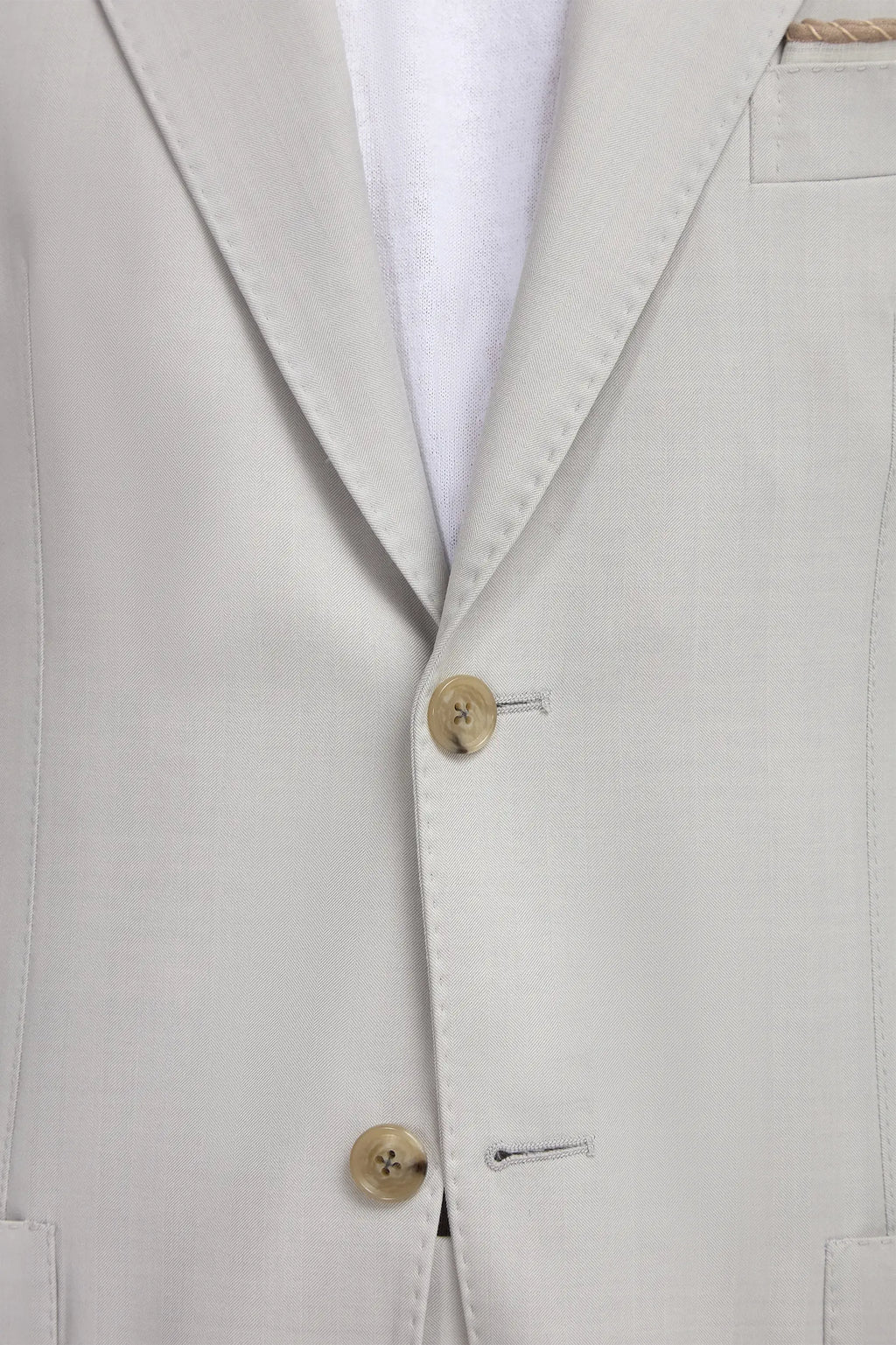 Stone herringbone suit - Made in Italy