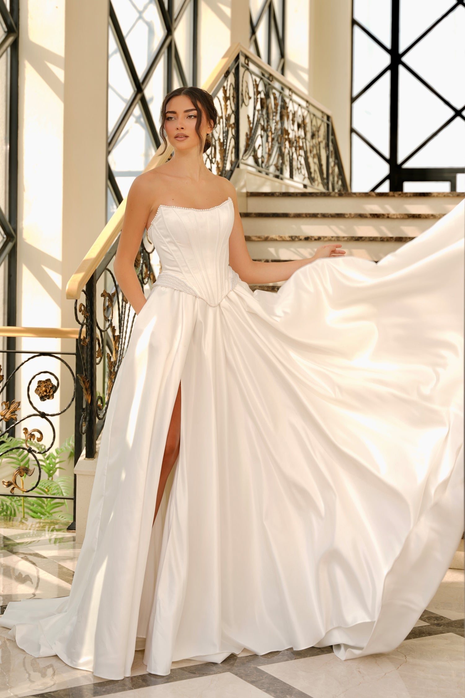 Long Bridal A Line Wedding Dress Tina Holly TK803