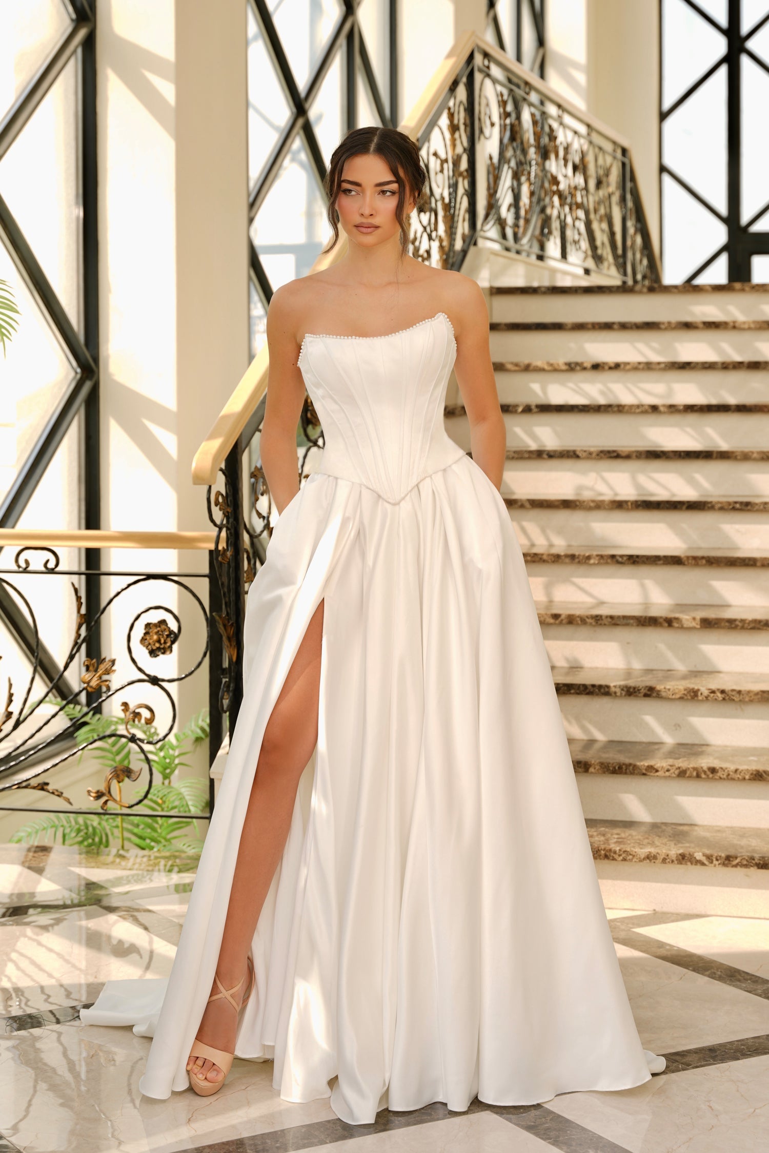 Long Bridal A Line Wedding Dress Tina Holly TK803