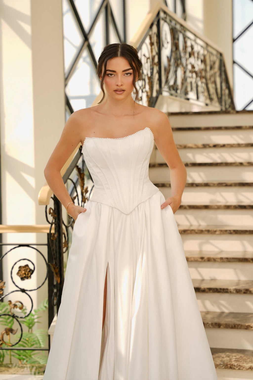 Long Bridal A Line Wedding Dress Tina Holly TK803