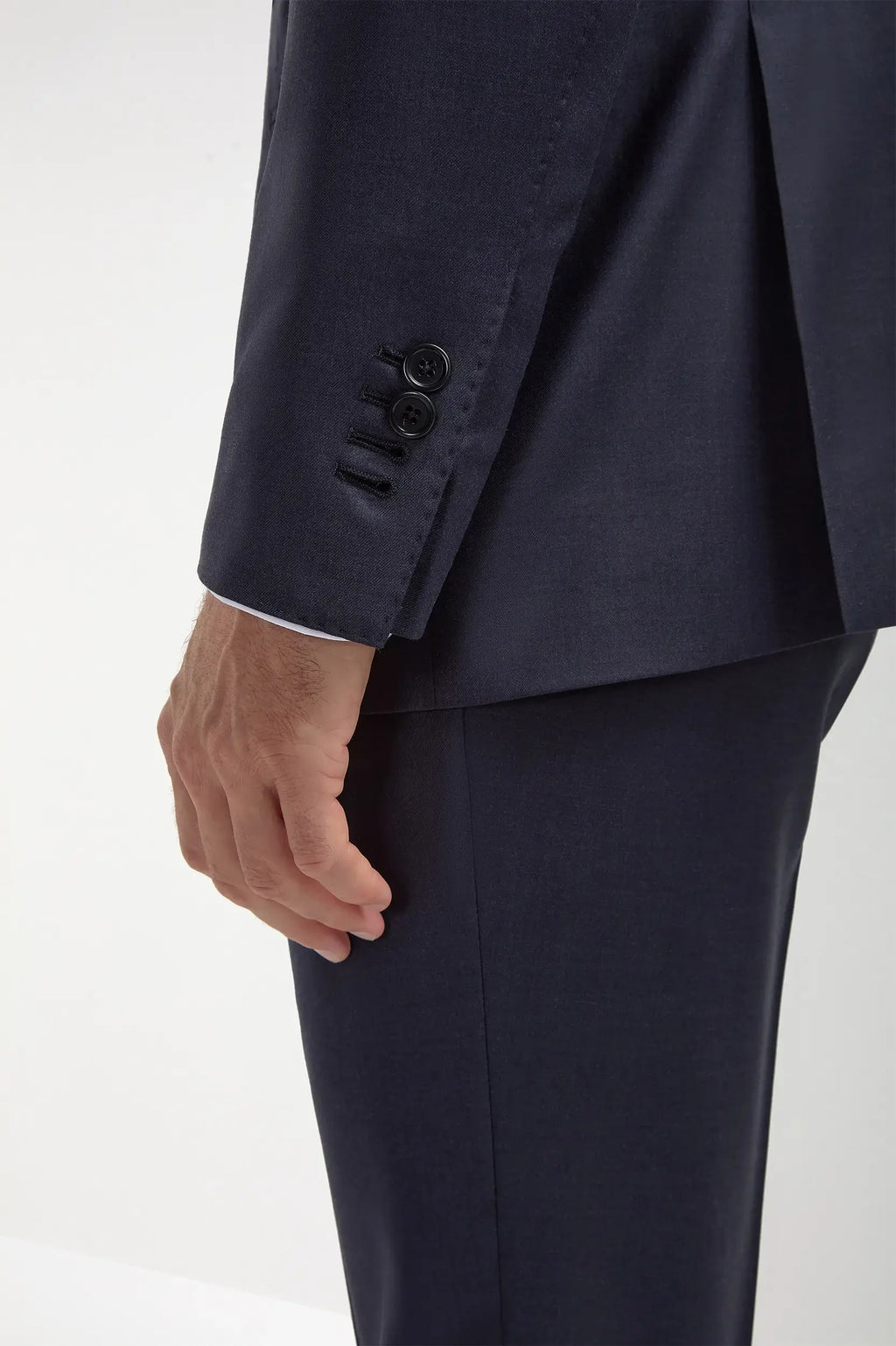 Blue Avio Full Canvas Suit - Made in Italy