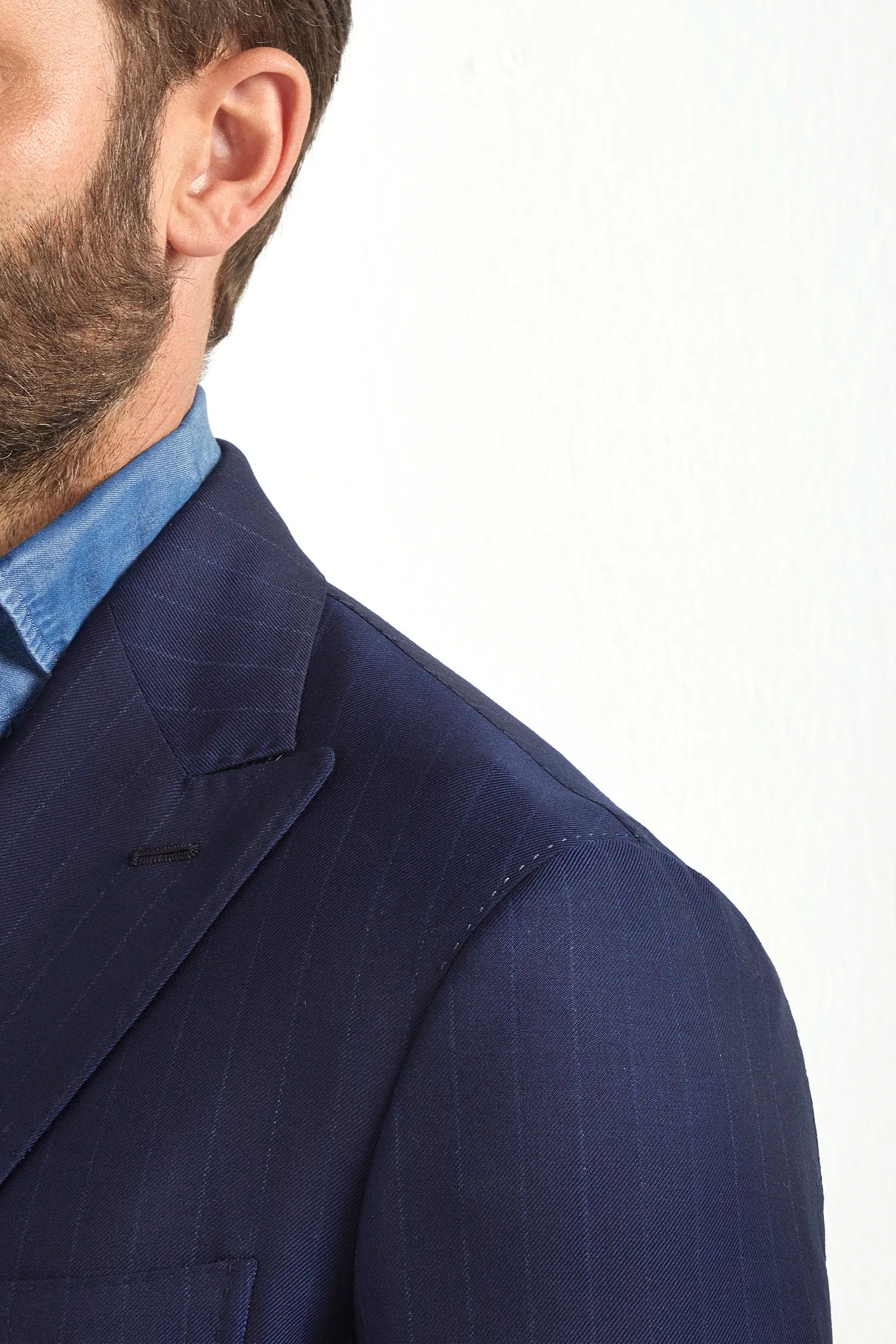 Blue striped double breasted suit - Made in Italy
