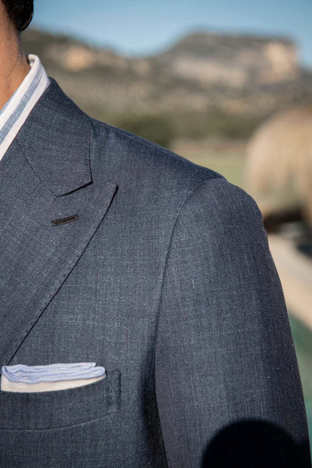 Denim double breasted suit - Made in Italy
