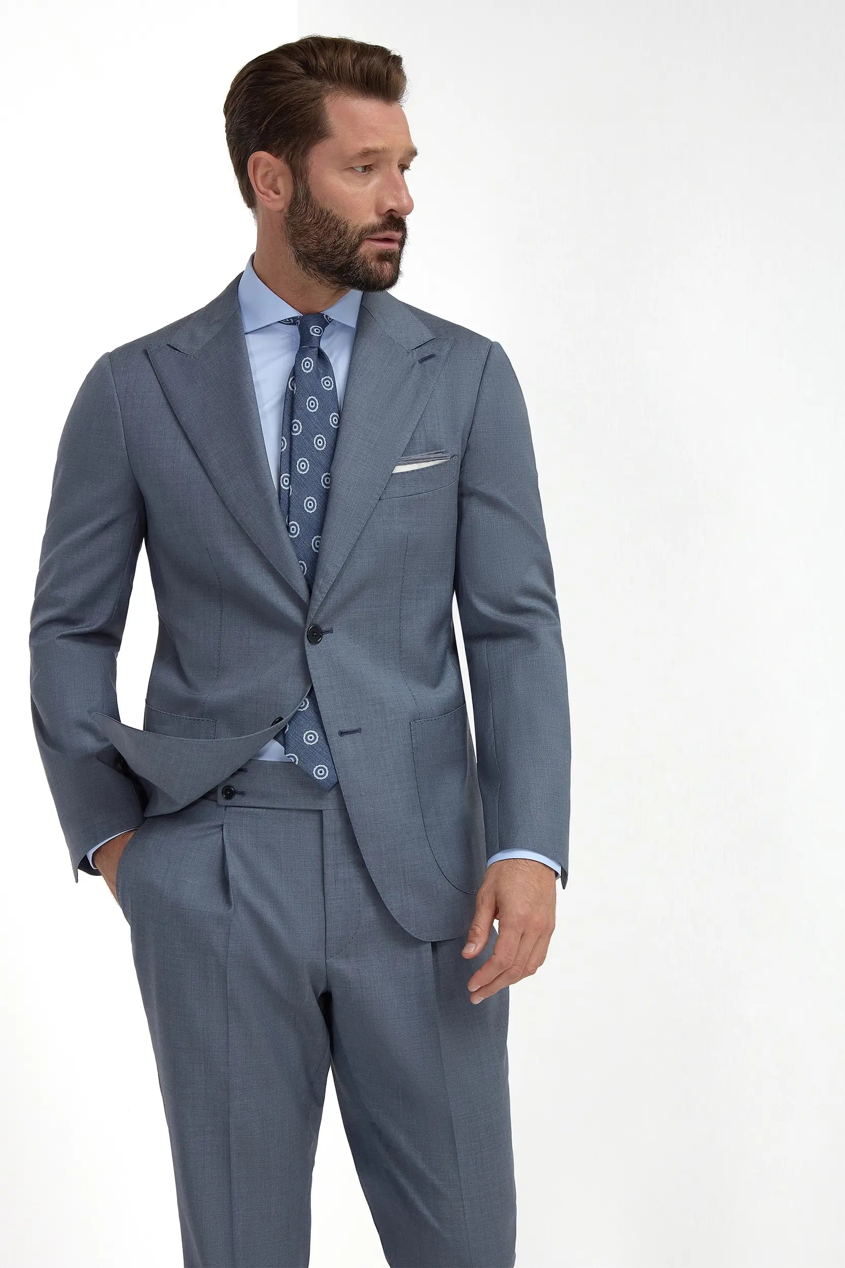 Dusty blue suit - Made in Italy