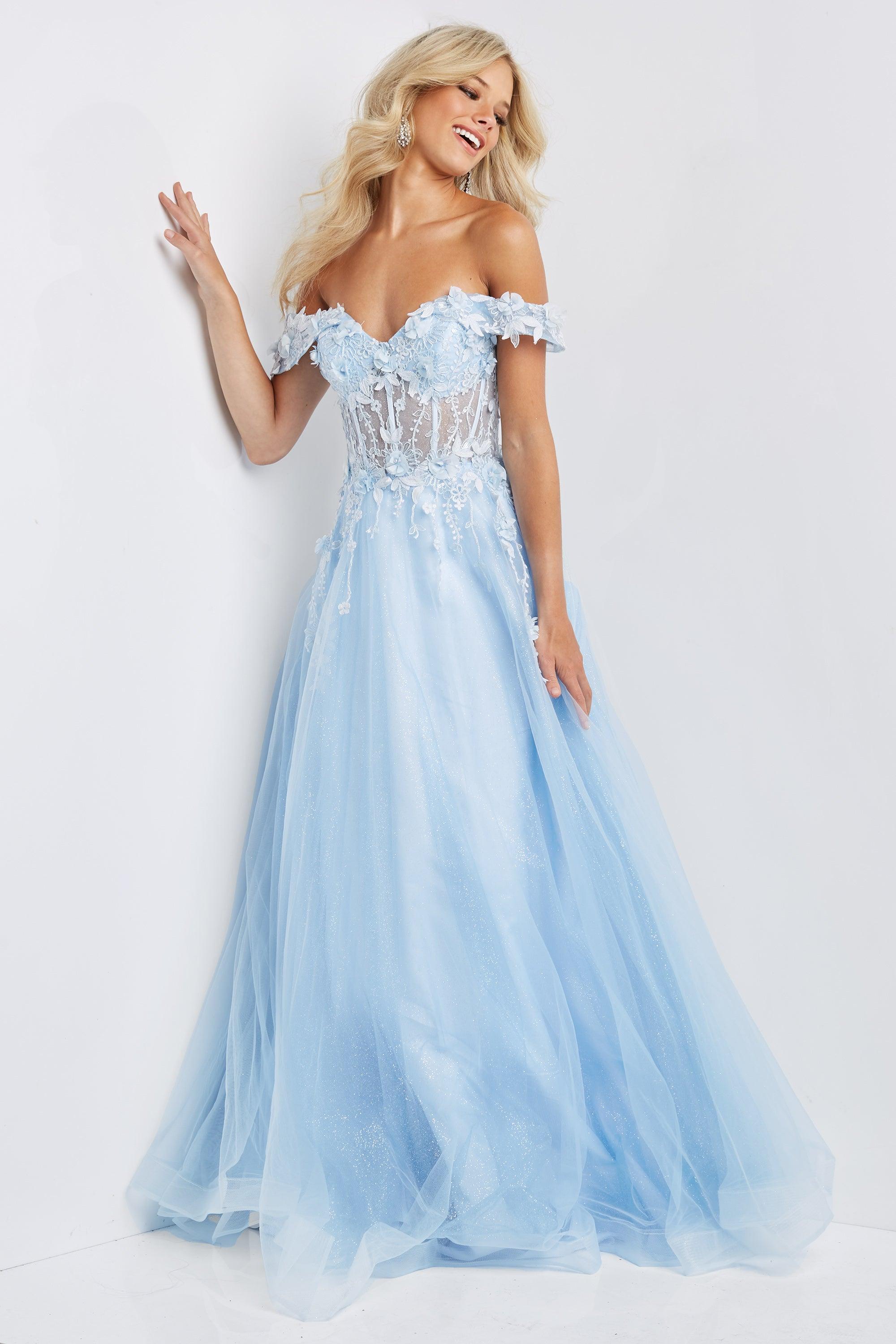 Jovani 08295 Off the Shoulder Long Prom Dress