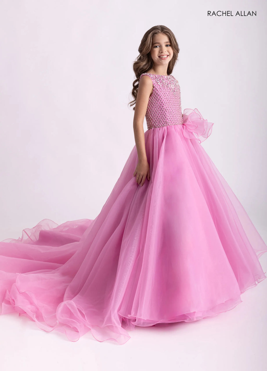 Jewel Neck Ballgown Organza Flower Girl Dress by Rachel Allan 10312