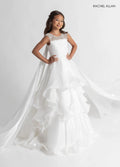 Jewel Neck Long Organza Flower Girl Dress by Rachel Allan 10310
