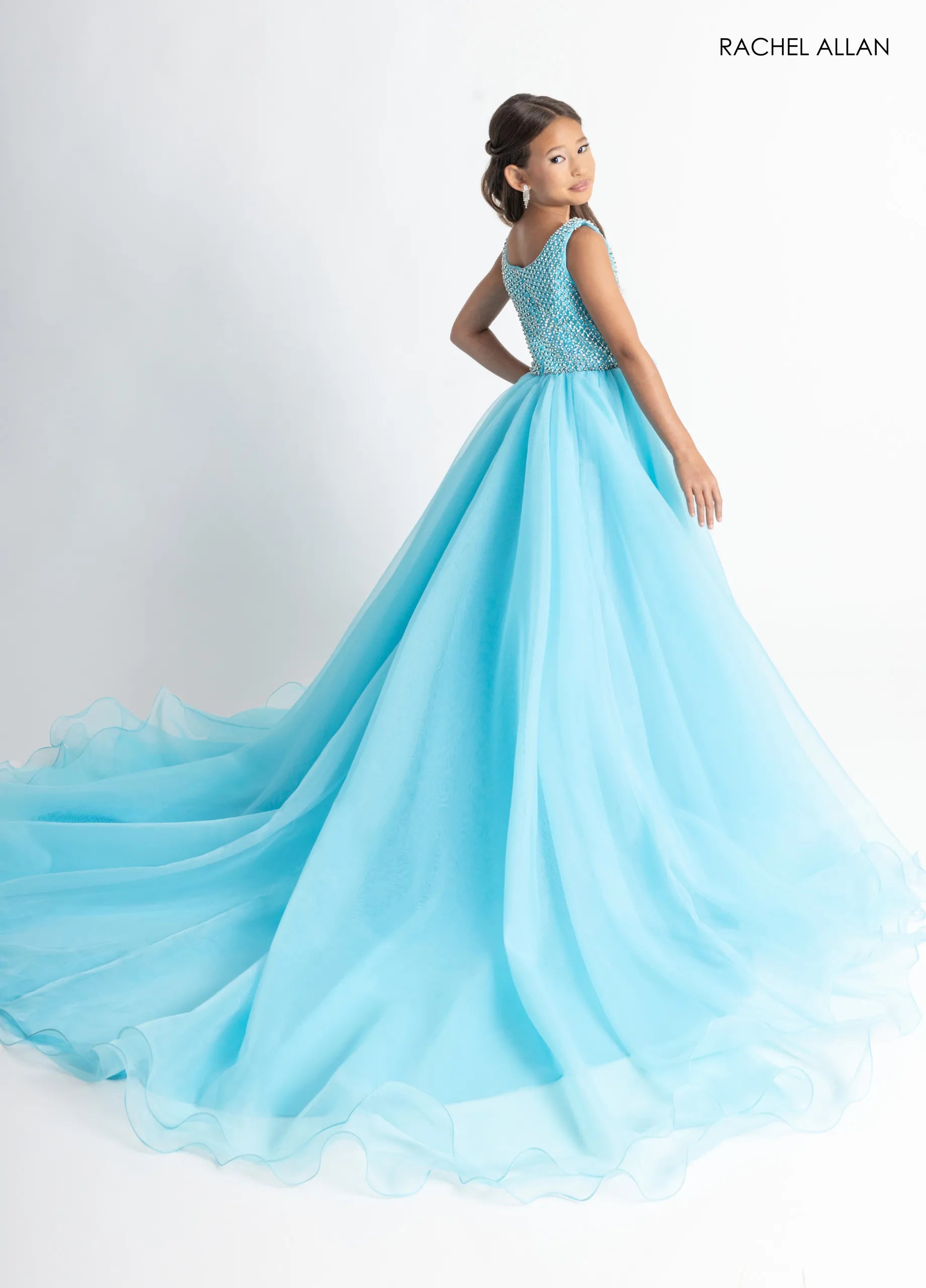 Jewel Neck Ballgown Organza Flower Girl Dress by Rachel Allan 10312