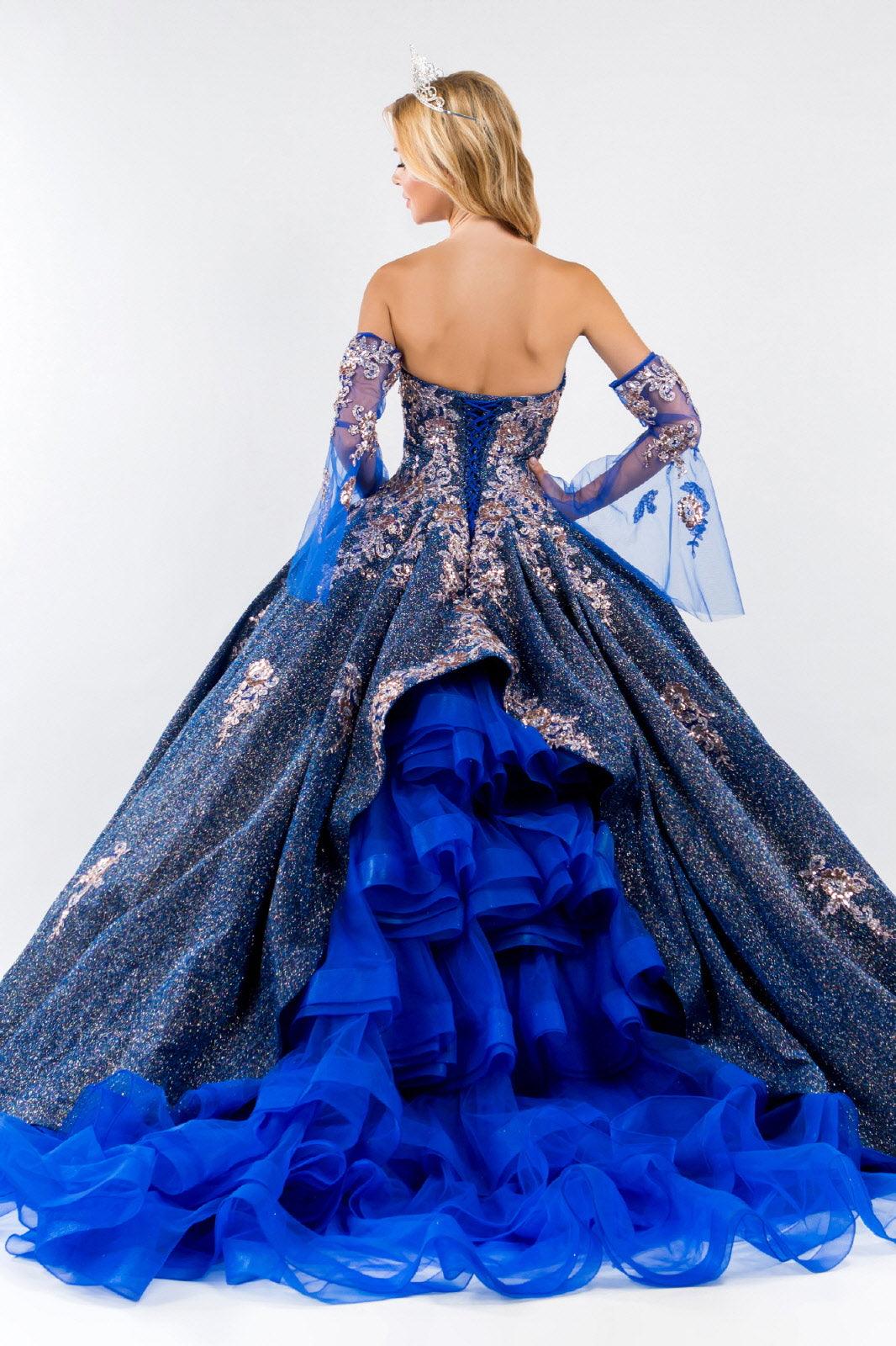Long Ball Gown Strapless Quinceanera Dress