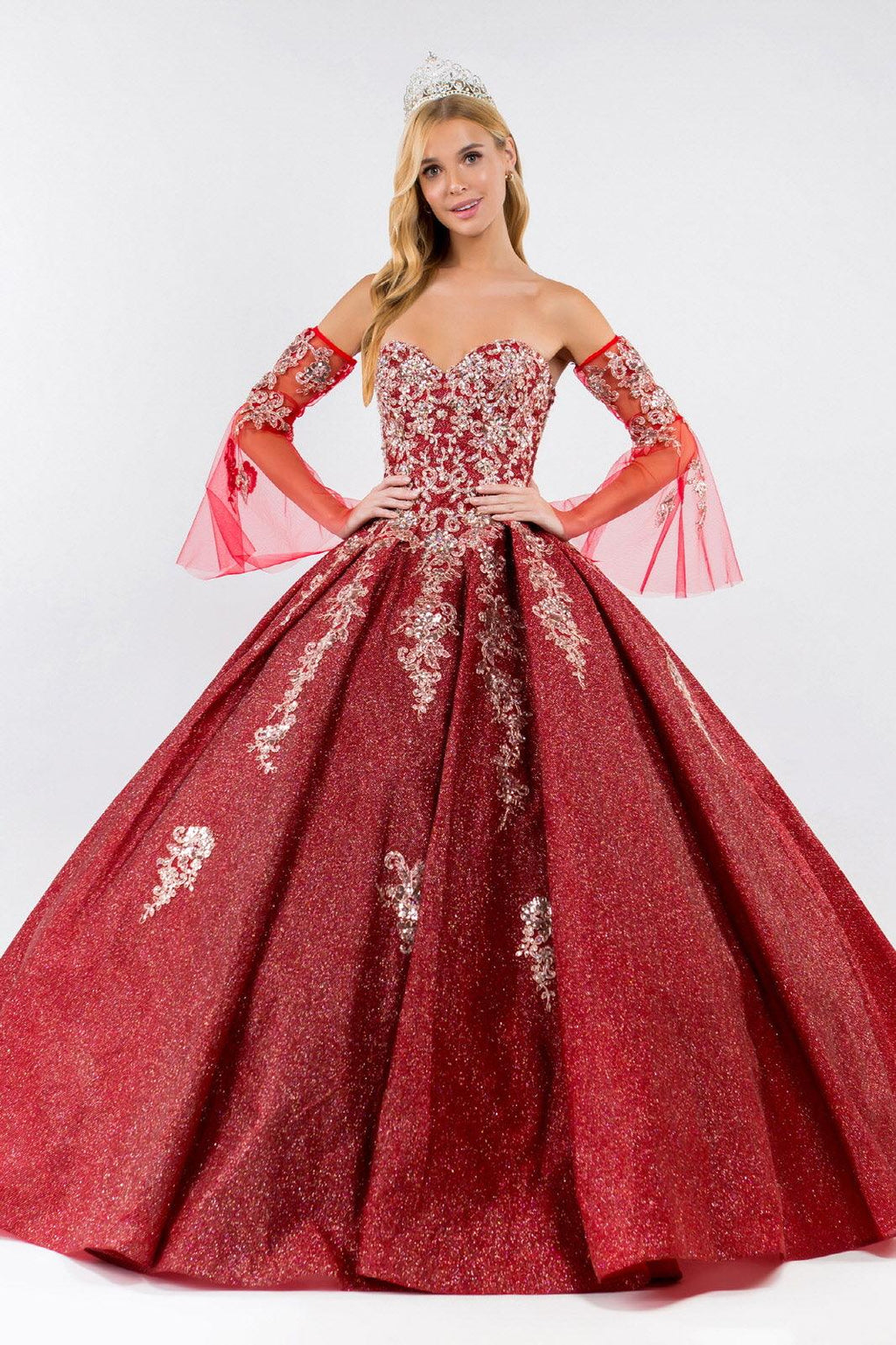 Long Ball Gown Strapless Quinceanera Dress