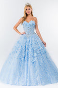 Strapless with Mesh Cape Quinceanera Dress