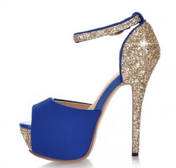Wedding Glitter High Heels Platform Bridal Shoes