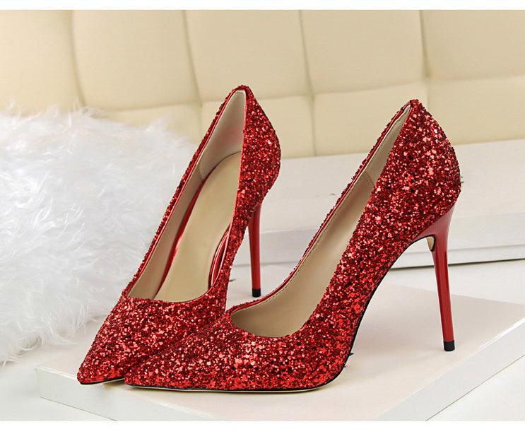 Wedding High Heels Poited Toe Bridal Shoes